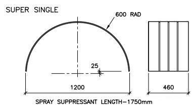 Stainless Steel Super Single Truck Mudguard
